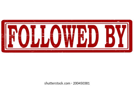 Stamp with text followed by inside, vector illustration