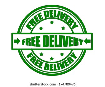 Stamp with text free delivery inside, vector illustration