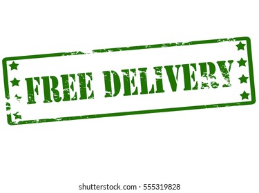 Stamp with text free delivery inside, vector illustration