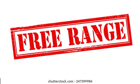 Stamp with text free range inside, vector illustration