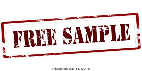 Stamp with text free sample inside, vector illustration