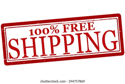 Stamp with text free shipping inside, vector illustration