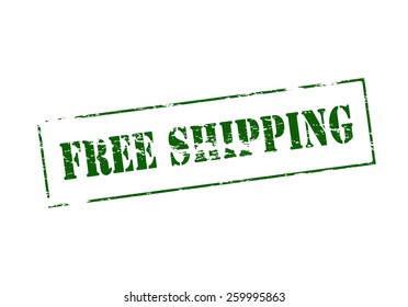 Stamp with text free shipping inside, vector illustration