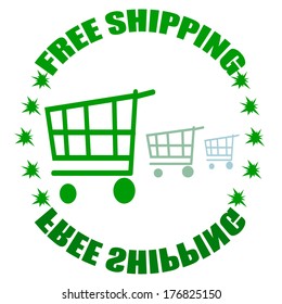 Stamp with text free shipping inside,vector illustration
