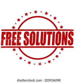 Stamp with text free solutions inside, vector illustration