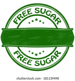 Stamp with text free sugar inside, vector illustration