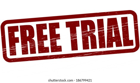 Stamp with text free trial inside,vector illustration