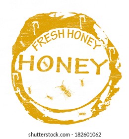 Stamp with text fresh honey inside, vector illustration