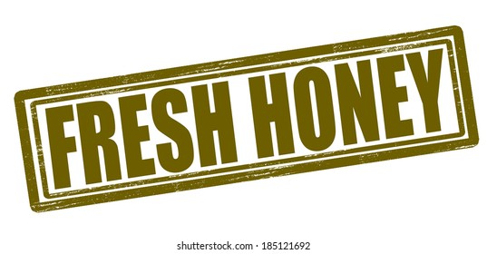 Stamp with text fresh honey inside, vector illustration
