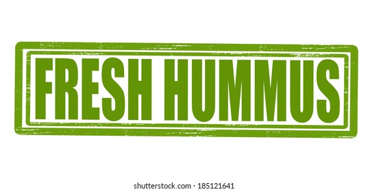 Stamp with text fresh hummus inside, vector illustration
