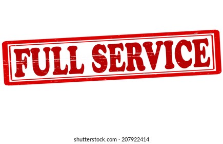 Stamp with text full service inside, vector illustration