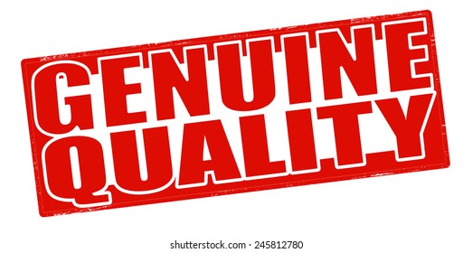 Stamp with text genuine quality inside, vector illustration