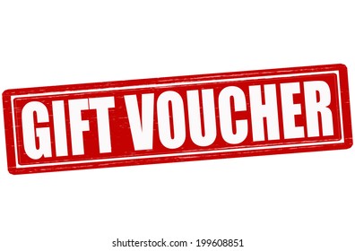 Stamp with text gift voucher inside, vector illustration