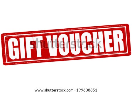 Stamp with text gift voucher inside, vector illustration