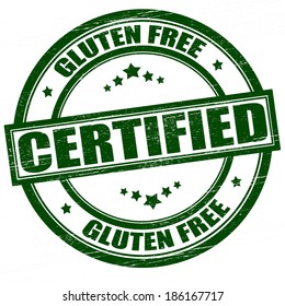 Stamp With Text Gluten Free Certified Inside, Vector Illustrator