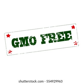 Stamp with text GMO free inside, vector illustration