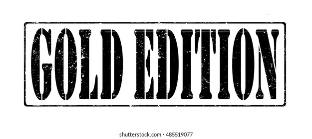 stamp with text "gold edition" isolated on white background. Vector illustration