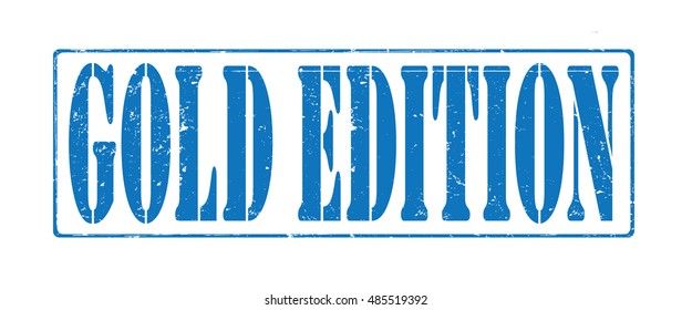 stamp with text "gold edition" isolated on white background. Vector illustration
