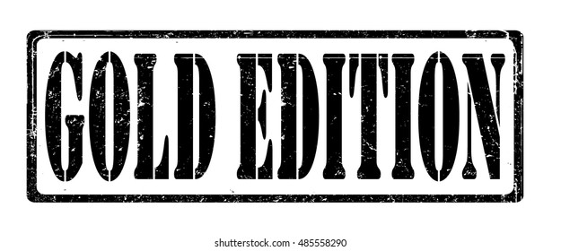 stamp with text "gold edition" isolated on white background. Vector illustration