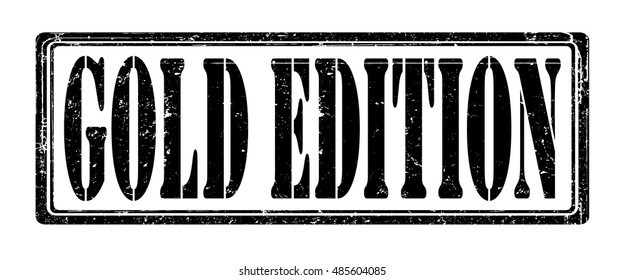 stamp with text "gold edition" isolated on white background. Vector illustration