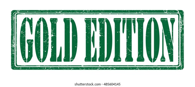 stamp with text "gold edition" isolated on white background. Vector illustration