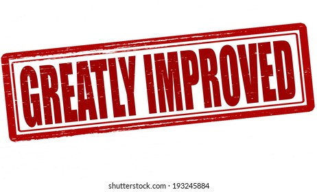 Stamp with text greatly improved inside, vector illustration