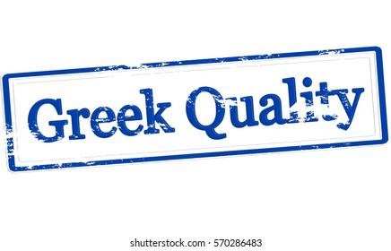 Stamp with text Greek quality inside, vector illustration