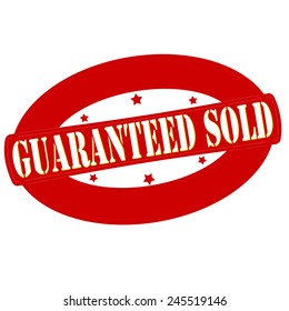 Stamp with text guaranteed sold inside, vector illustration