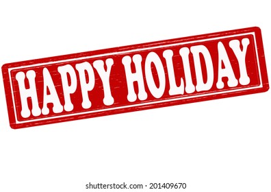Stamp with text happy Holiday inside, vector illustration