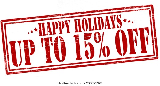 Stamp with text Happy Holidays inside, vector illustration