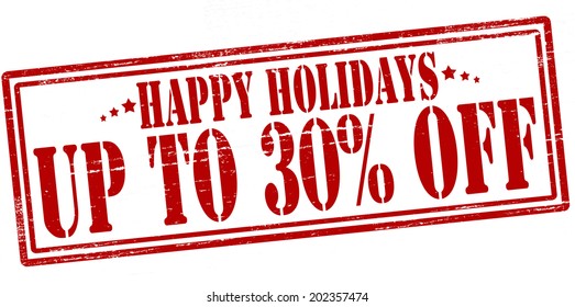 Stamp with text Happy Holidays inside, vector illustration
