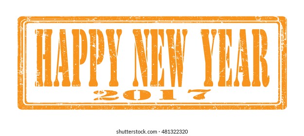 stamp with text "happy new year" isolated on white background. Vector illustration.