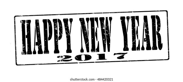 stamp with text "happy new year" isolated on white background. Vector illustration