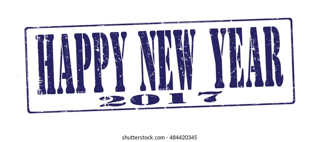 stamp with text "happy new year" isolated on white background. Vector illustration