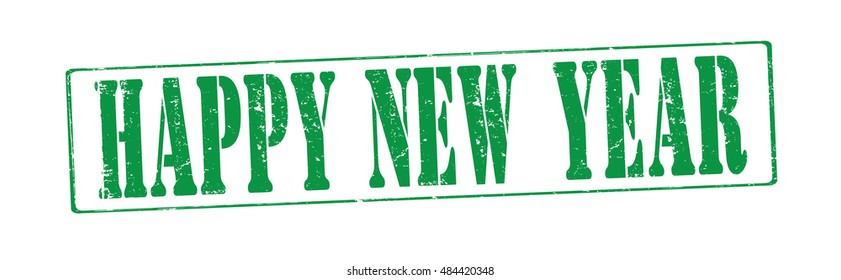 stamp with text "happy new year" isolated on white background. Vector illustration