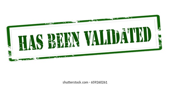 Stamp with text has been validated inside, vector illustration