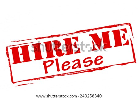 Stamp with text hire me inside, vector illustration