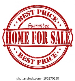Stamp with text home for sale inside, vector illustration