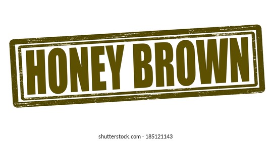 Stamp with text honey brown inside, vector illustration