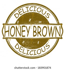 Stamp with text honey brown inside,vector illustration