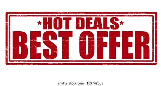 Stamp with text hot deals inside,vector illustration