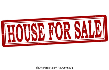 Stamp with text house for sale inside, vector illustration