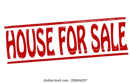 Stamp with text house for sale inside, vector illustration