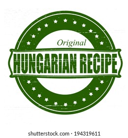 Stamp with text Hungarian recipe inside, vector illustration