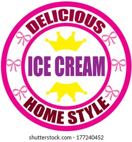 Stamp with text ice cream inside,vector illustration