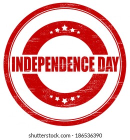 Stamp with text independence day inside, vector illustration