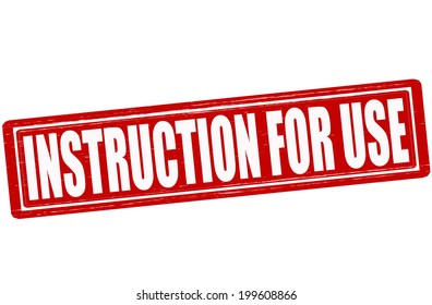Stamp with text instruction for use inside, vector illustration