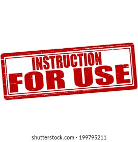 Stamp with text instruction for use inside, vector illustration