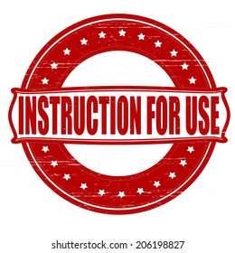 Stamp with text instruction for use inside, vector illustration