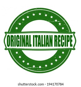 Stamp with text Italian recipe inside,vector illustration
